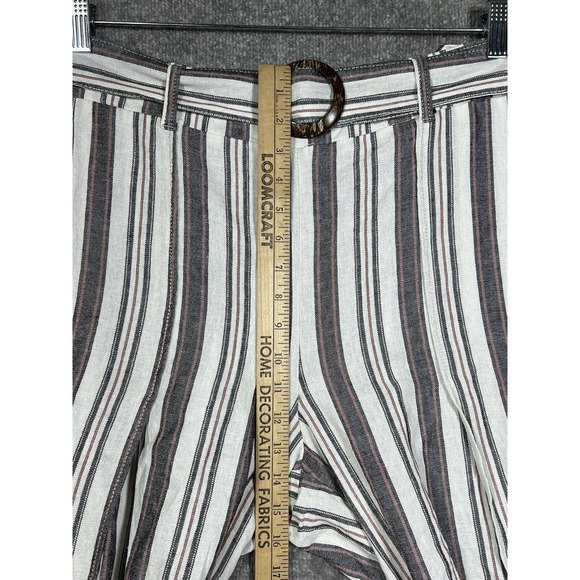 Maurices Linen Rayon Striped Split‎ Wide Leg Cropped Pants Womens Size XXL Belt - Picture 14 of 16